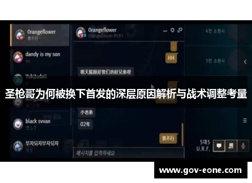 圣枪哥为何被换下首发的深层原因解析与战术调整考量